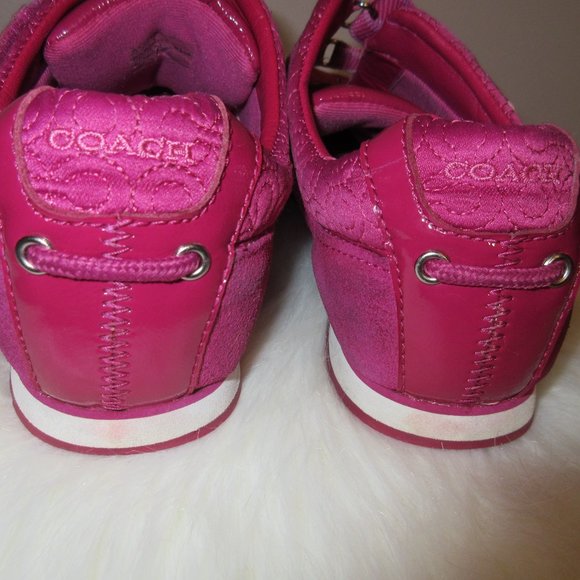COACH pink sneakers velco/slip on  shoes Karra Size  8 1/2 - Picture 5 of 9